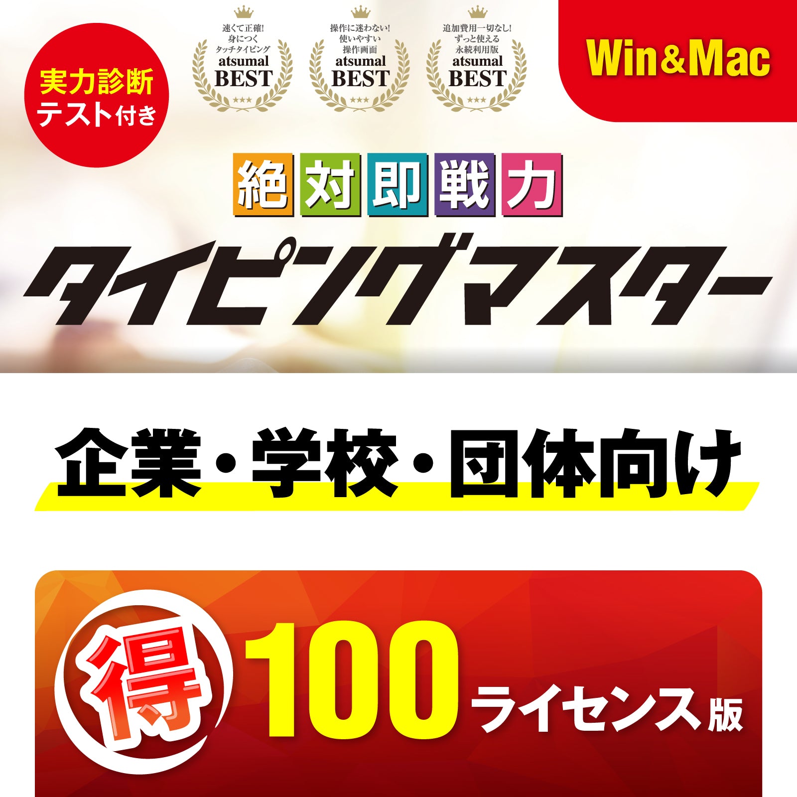 絶対即戦力タイピングマスター Win&版Mac_100ライセンス